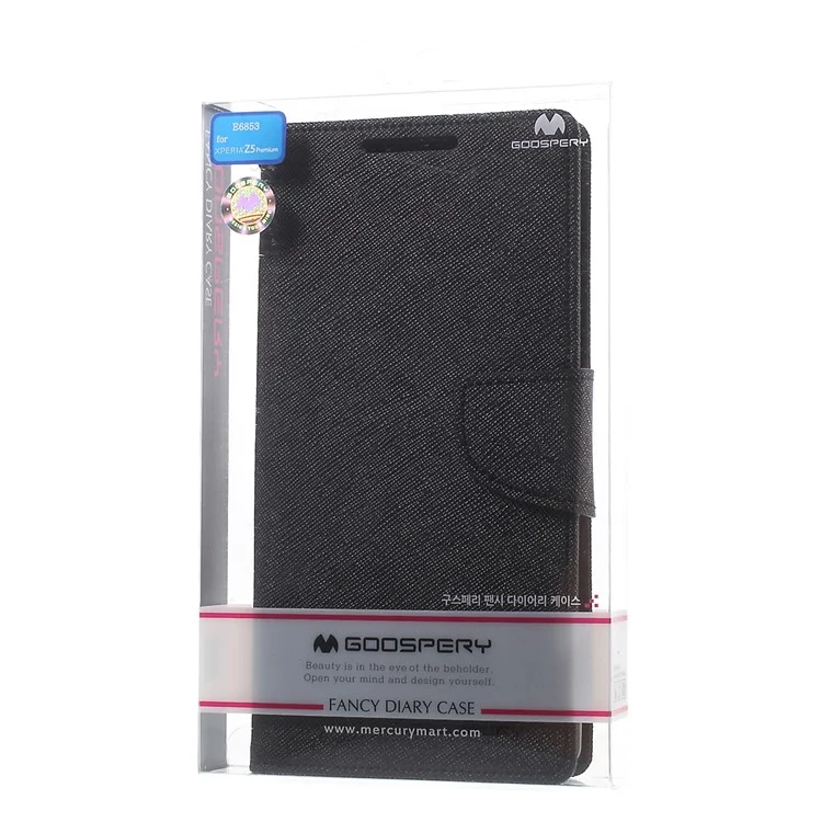 MERCURY GOOSPERY Wallet Leather Case for Sony Xperia Z5 Premium / Premium dual - Black