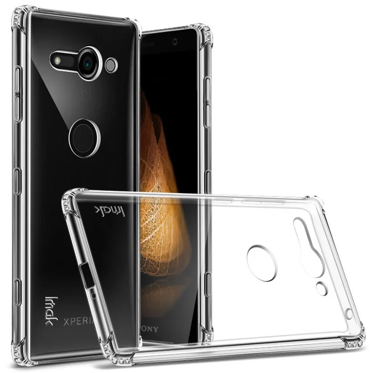 IMAK Anti-drop TPU Phone Case + Screen Protector for Sony Xperia XZ2 Compact - Transparent