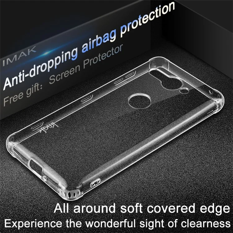 IMAK Anti-drop TPU Phone Case + Screen Protector for Sony Xperia XZ2 Compact - Transparent