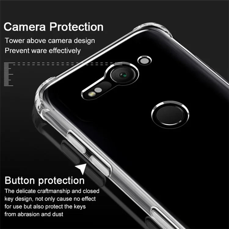 IMAK Anti-drop TPU Phone Case + Screen Protector for Sony Xperia XZ2 Compact - Transparent