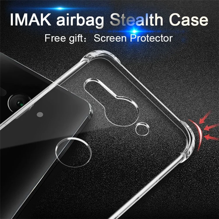 IMAK Anti-drop TPU Phone Case + Screen Protector for Sony Xperia XZ2 Compact - Transparent