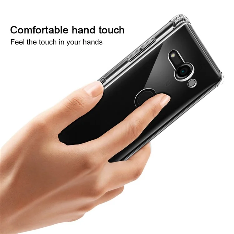 IMAK Anti-drop TPU Phone Case + Screen Protector for Sony Xperia XZ2 Compact - Transparent
