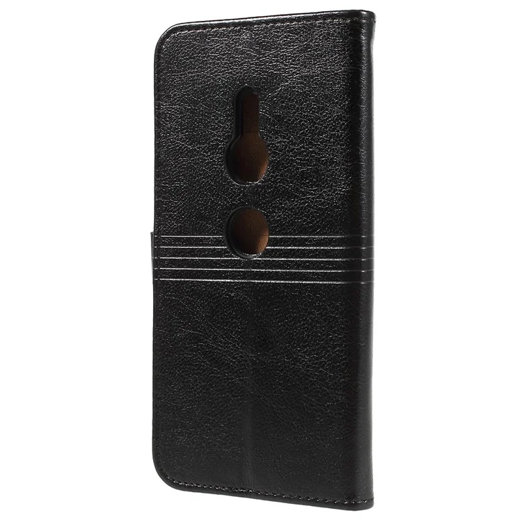 Wallet Leather Stand Case for Sony Xperia XZ2 - Black