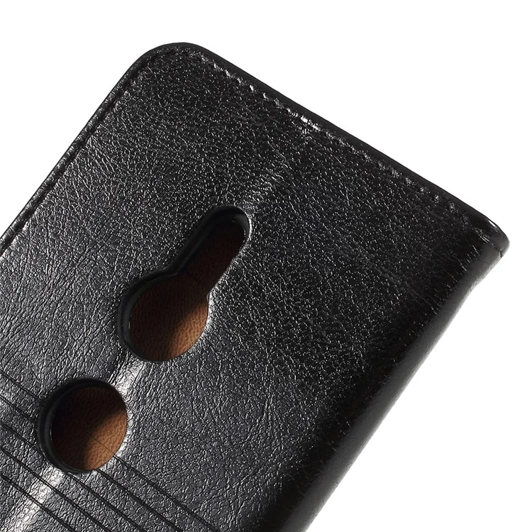 Wallet Leather Stand Case for Sony Xperia XZ2 - Black