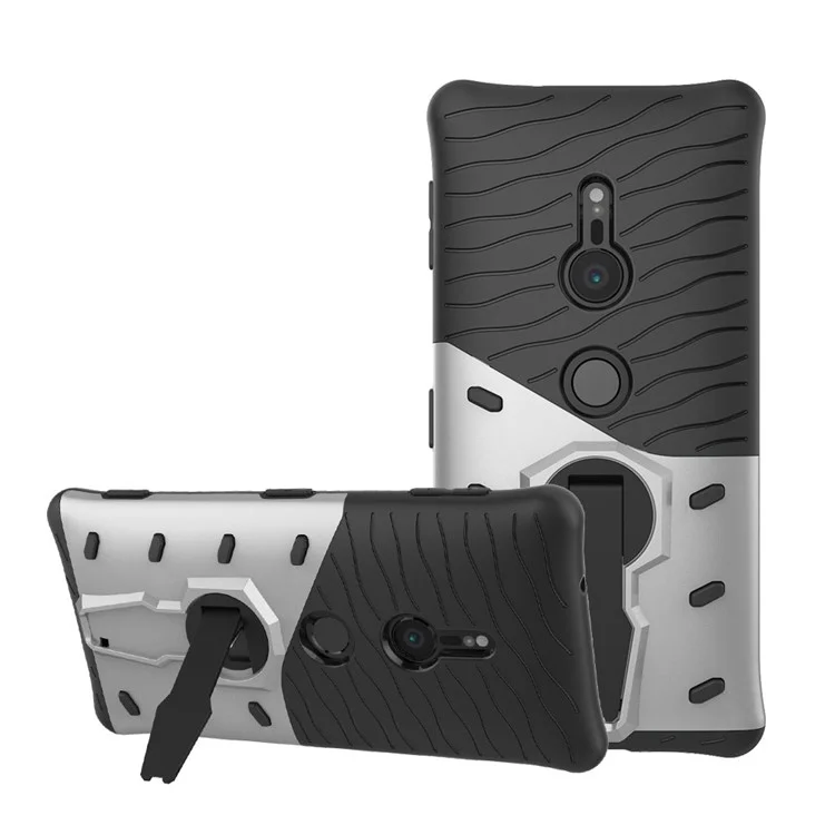 Armor PC + TPU Case with Rotary Kickstand for Sony Xperia XZ2 - Silver