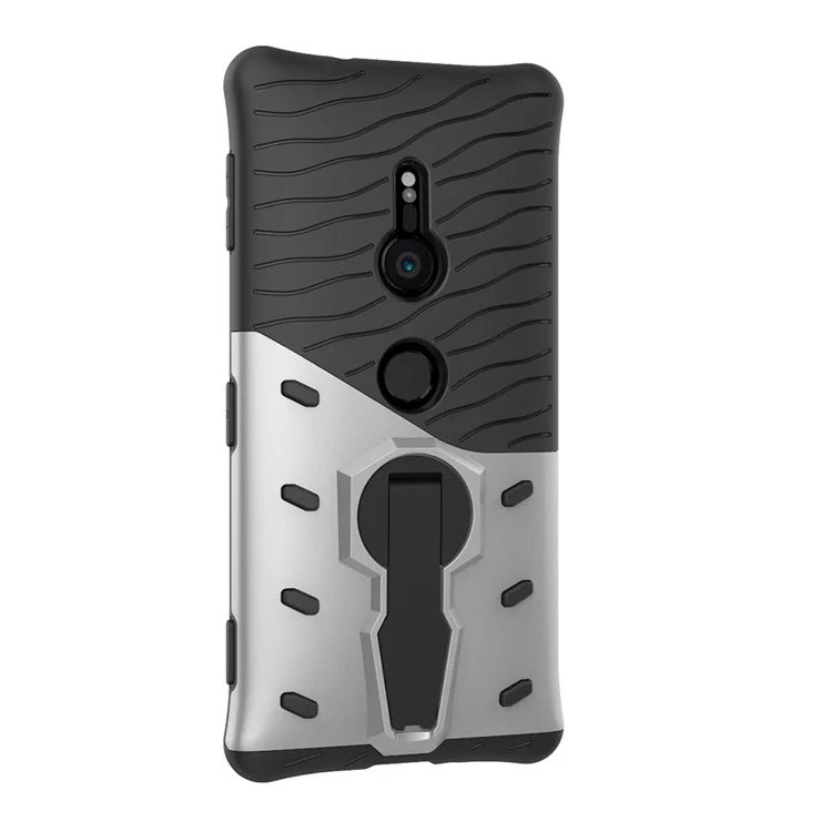 Armor PC + TPU Case with Rotary Kickstand for Sony Xperia XZ2 - Silver