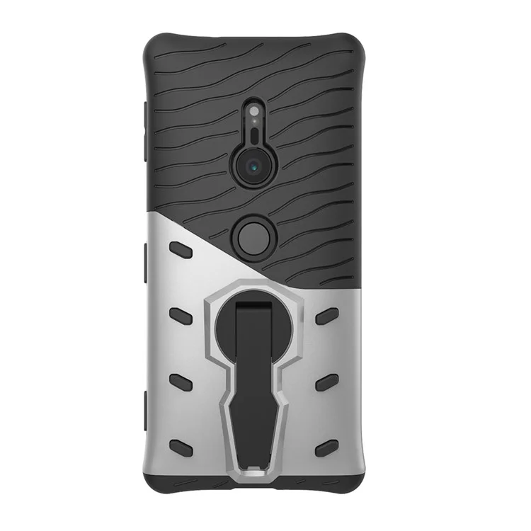 Armor PC + TPU Case with Rotary Kickstand for Sony Xperia XZ2 - Silver