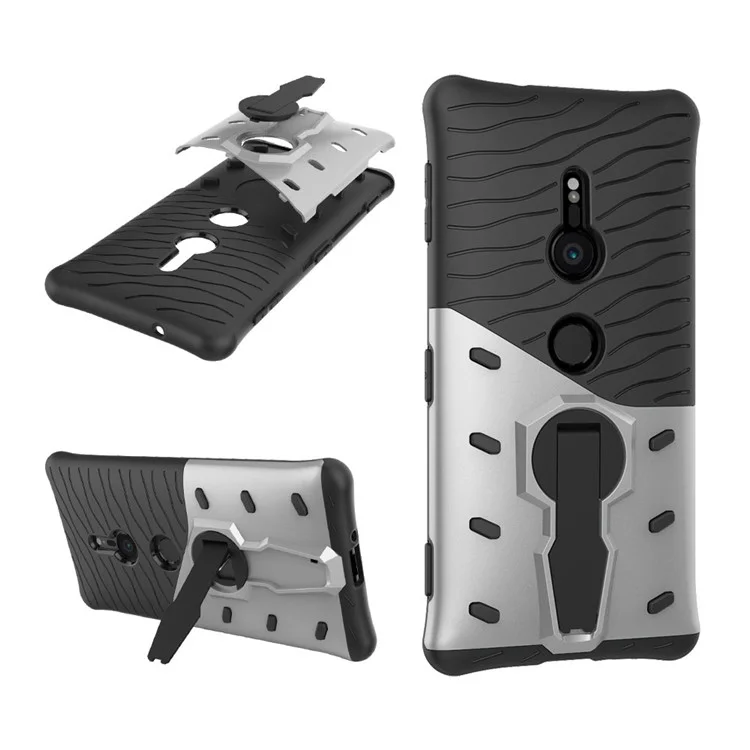 Armor PC + TPU Case with Rotary Kickstand for Sony Xperia XZ2 - Silver