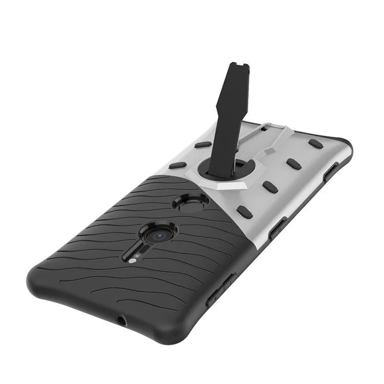 Armor PC + TPU Case with Rotary Kickstand for Sony Xperia XZ2 - Silver