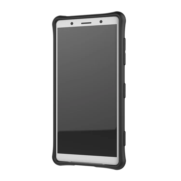 Armor PC + TPU Hybrid Case with Rotary Kickstand for Sony Xperia XZ2 Compact - Silver