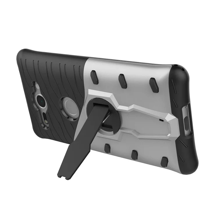 Armor PC + TPU Hybrid Case with Rotary Kickstand for Sony Xperia XZ2 Compact - Silver