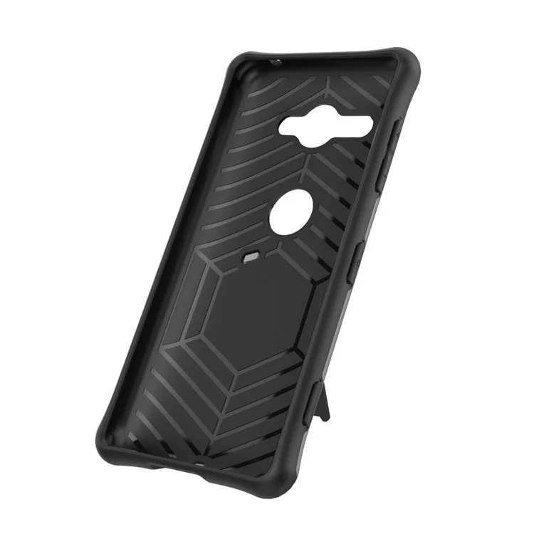 Armor PC + TPU Hybrid Case with Rotary Kickstand for Sony Xperia XZ2 Compact - Silver