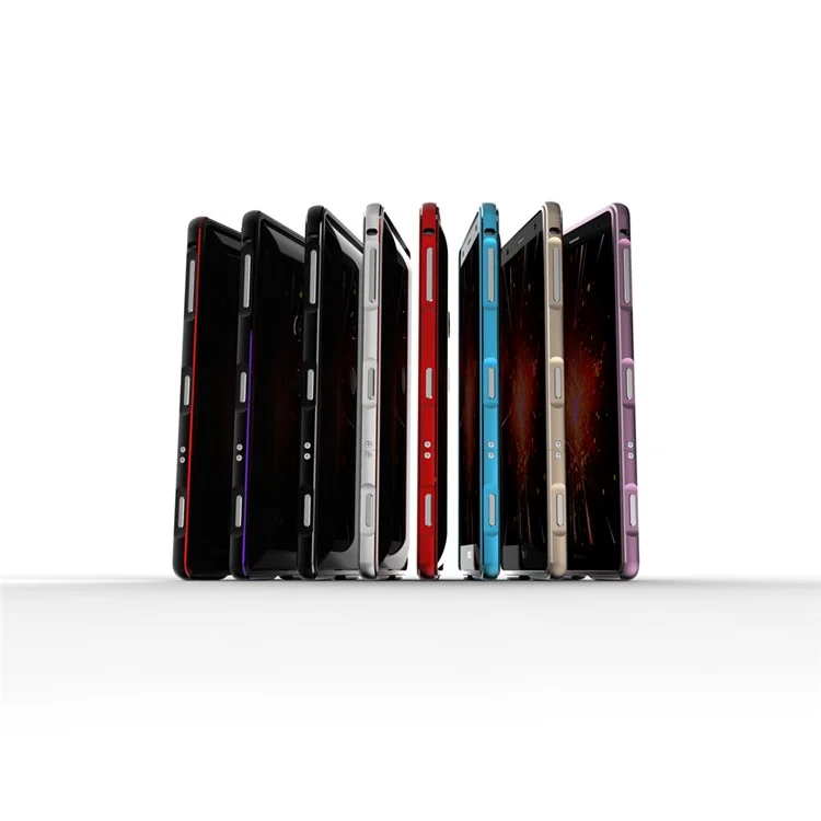 Screw Lock Plated Aluminium Alloy Cell Phone Bumper for Sony Xperia XZ2 - Black / Silver