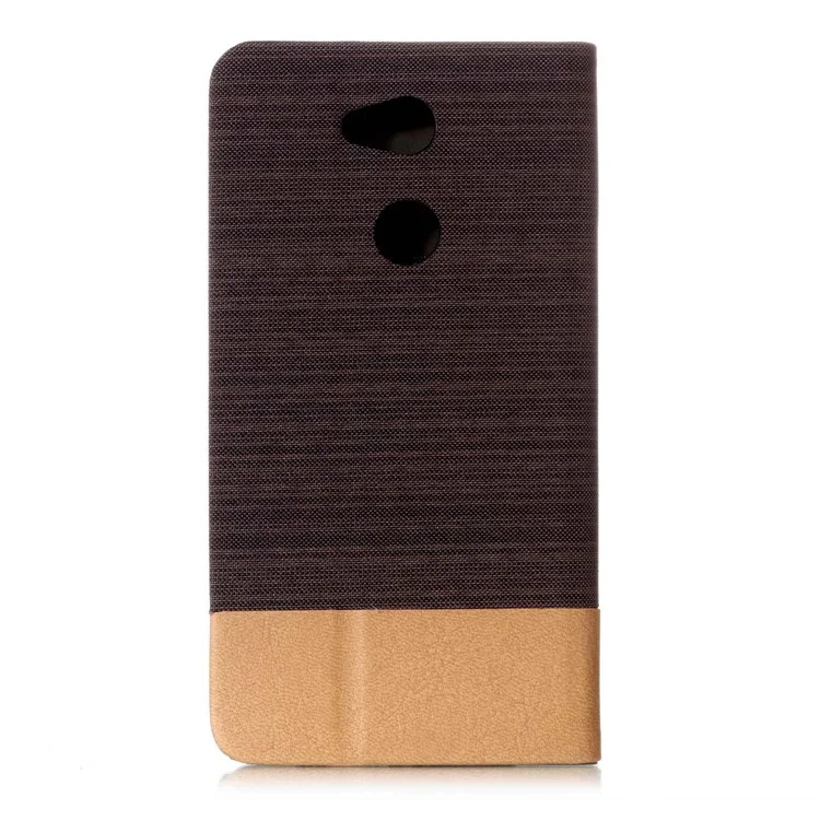 Assorted Color Linen Leather Flip Phone Protection Cover with Stand for Sony Xperia L2 - Brown