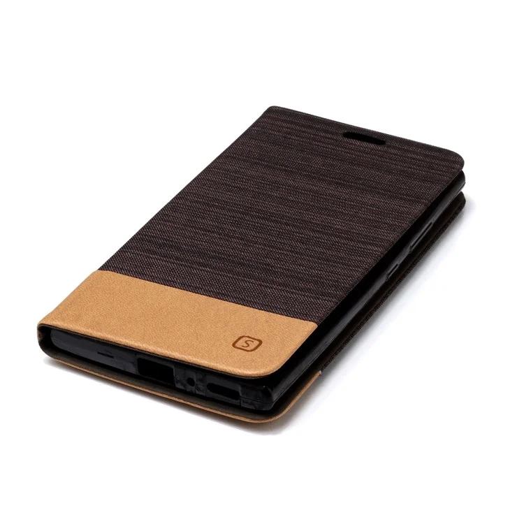 Assorted Color Linen Leather Flip Phone Protection Cover with Stand for Sony Xperia L2 - Brown