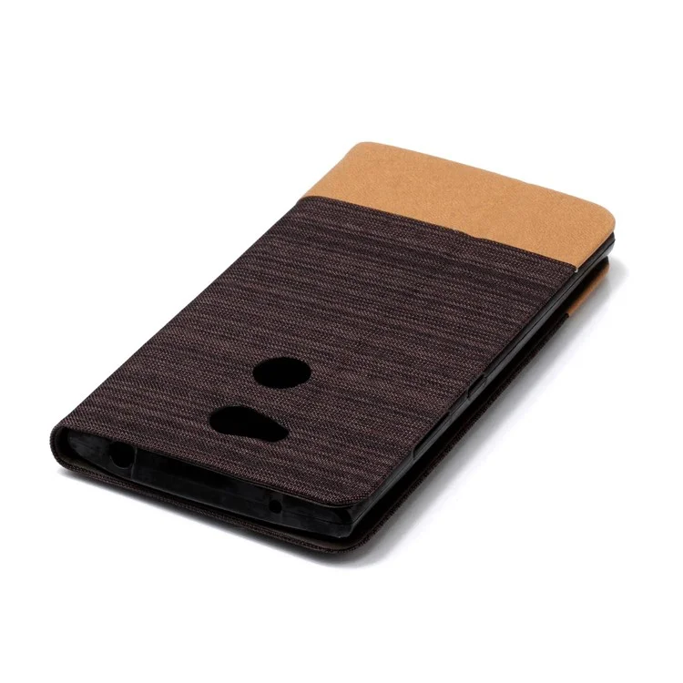 Assorted Color Linen Leather Flip Phone Protection Cover with Stand for Sony Xperia L2 - Brown