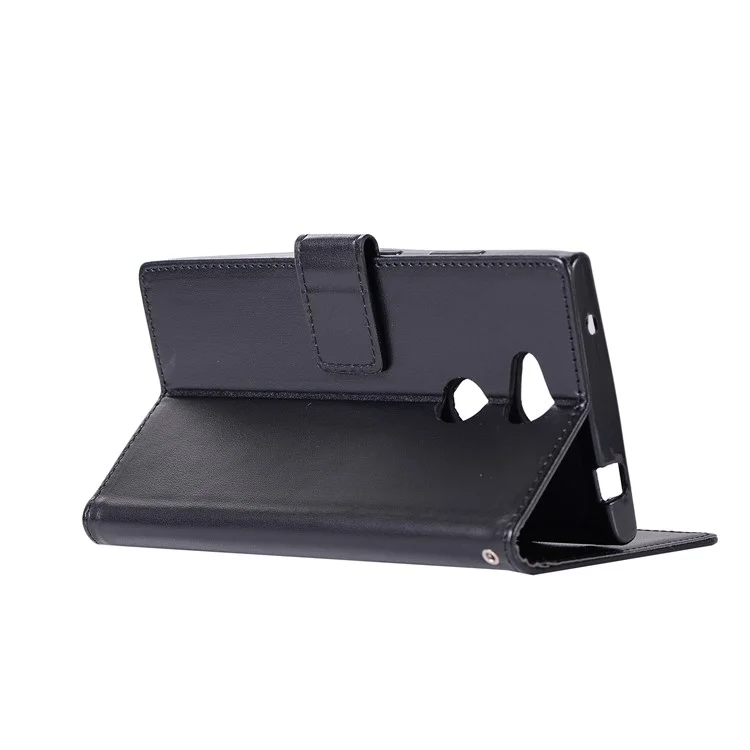 Imprint Owl Dream Catcher Wallet Stand Leather Case for Sony Xperia L2 - Black