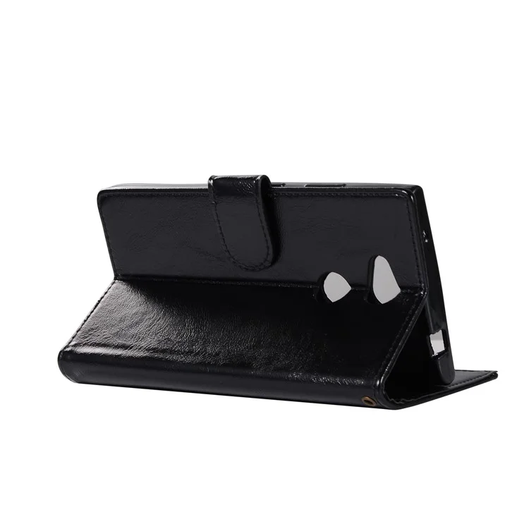 Premium Vintage PU Leather Stand Wallet Mobile Case for Sony Xperia XA2 Ultra - Black
