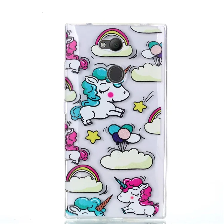 Pattern Printing Soft TPU Phone Cover for Sony Xperia L2 - Unicorns
