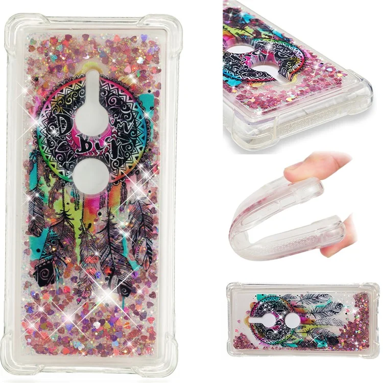 Patterned Liquid Glitter Powder Quicksand Shockproof TPU Back Cellphone Cover Case for Sony Xperia XZ2 - Dream Catcher