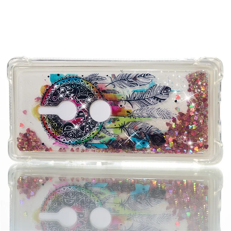 Patterned Liquid Glitter Powder Quicksand Shockproof TPU Back Cellphone Cover Case for Sony Xperia XZ2 - Dream Catcher
