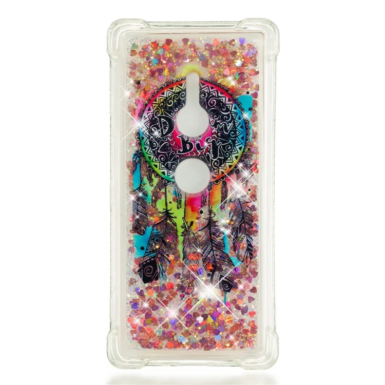 Patterned Liquid Glitter Powder Quicksand Shockproof TPU Back Cellphone Cover Case for Sony Xperia XZ2 - Dream Catcher