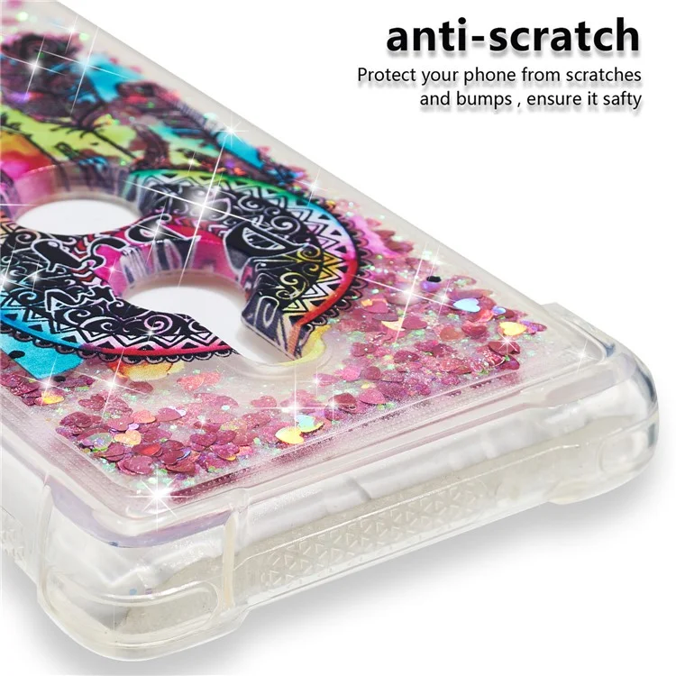 Patterned Liquid Glitter Powder Quicksand Shockproof TPU Back Cellphone Cover Case for Sony Xperia XZ2 - Dream Catcher