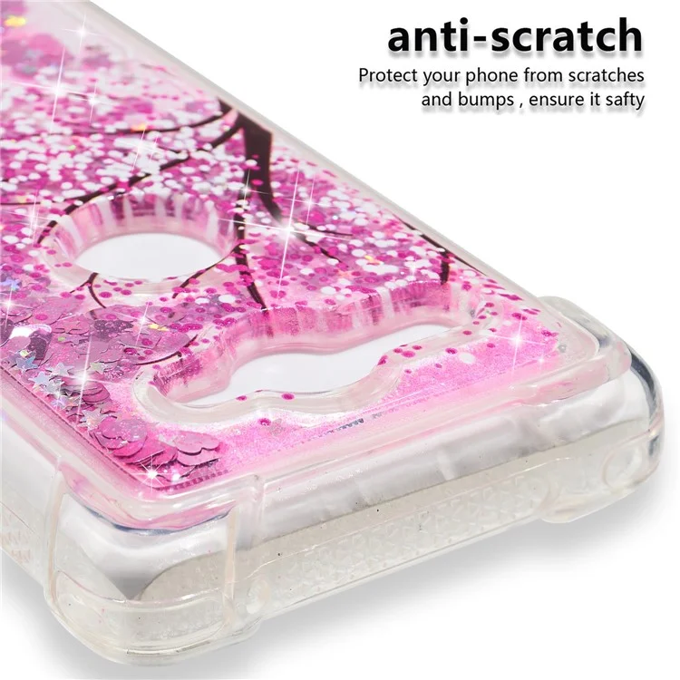 Patterned Liquid Glitter Powder Quicksand Shockproof TPU Back Cellphone Cover for Sony Xperia XZ2 Compact - Tree