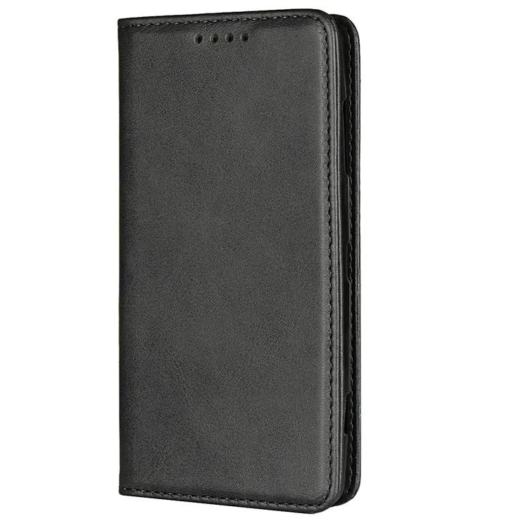 Auto-absorbed Leather Wallet Stand Mobile Case for Sony Xperia XZ2 Compact - Black
