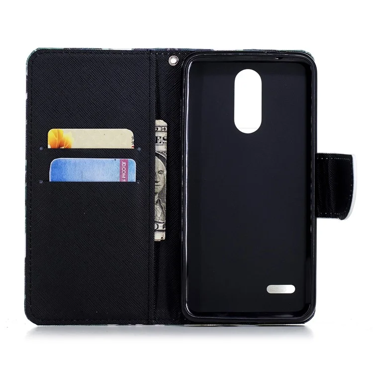 Pattern Printing PU Leather Wallet Phone Cover for LG K8 (2018) - Black and White Cats