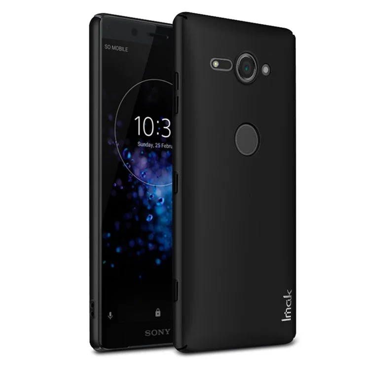 IMAK Jazz Skin Feel PC Back Case + Screen Protector for Sony Xperia XZ2 Compact - Black