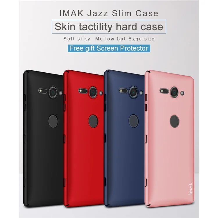 IMAK Jazz Skin Feel PC Back Case + Screen Protector for Sony Xperia XZ2 Compact - Black