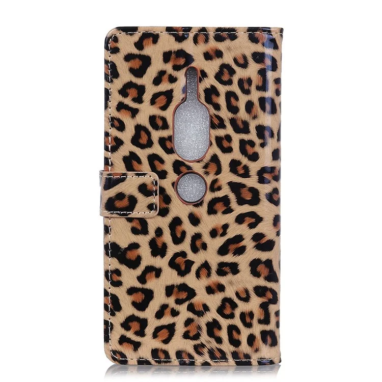 Leopard Texture Leather Wallet Stand Cover for Sony Xperia XZ2 Premium