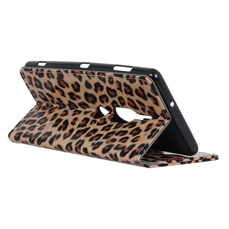 Leopard Texture Leather Wallet Stand Cover for Sony Xperia XZ2 Premium