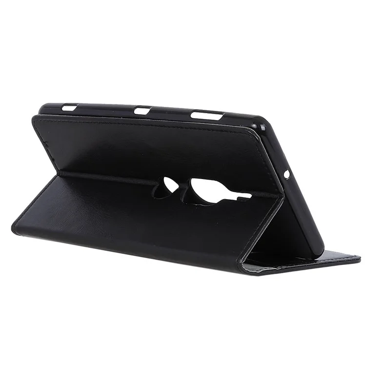 Crazy Horse Texture Wallet Stand Leather Phone Case for Sony Xperia XZ2 Premium - Black