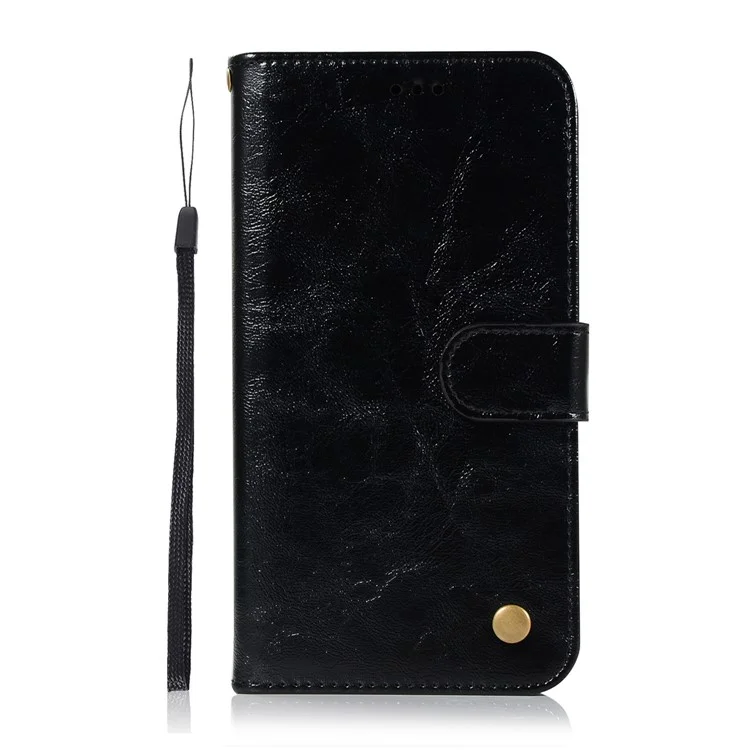 Premium Vintage Leather Wallet Case for Sony Xperia XZ2 Premium - Black