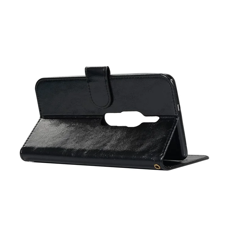 Premium Vintage Leather Wallet Case for Sony Xperia XZ2 Premium - Black
