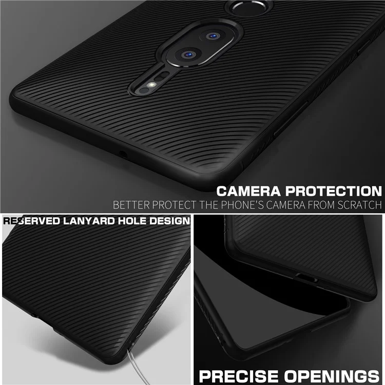 Twill Texture Silicone Mobile Phone Shell for Sony Xperia XZ2 Premium - Black