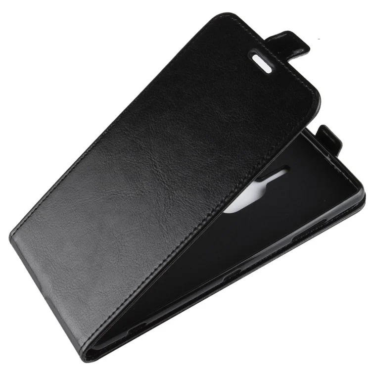 Crazy Horse Vertical Flip Leather Cover with Card Holder for Sony Xperia XZ2 Premium - Black