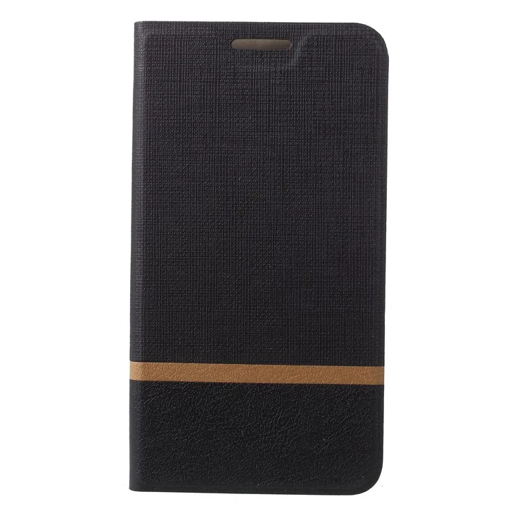 Cross Texture Leather Stand Cellphone Case with Card Slot for Sony Xperia XZ2 Premium Built-in Steel Sheet - Black