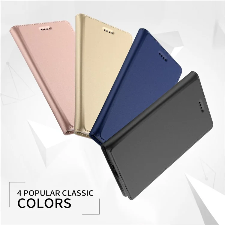 Auto-absorbed Stand Leather Card Holder Phone Cover for Sony Xperia XZ2 Premium - Black