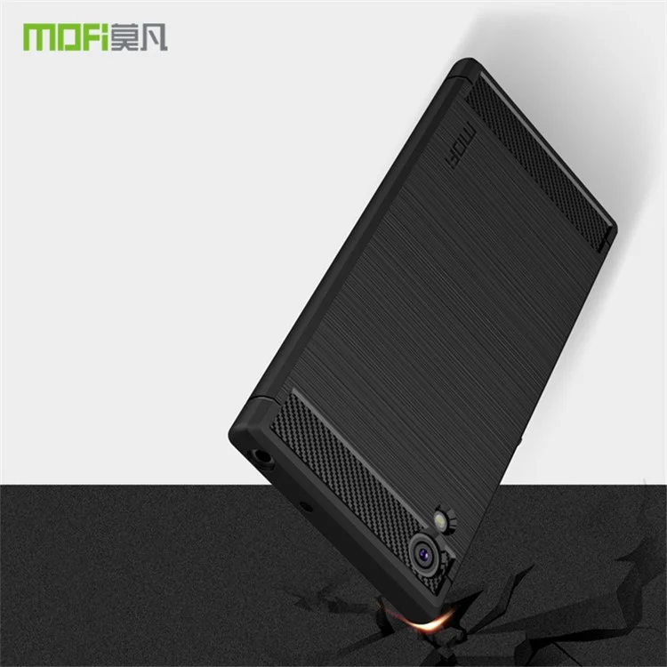 MOFI Carbon Fiber Texture Brushed TPU Protection Mobile Phone Case for Sony Xperia XA1 Ultra - Black