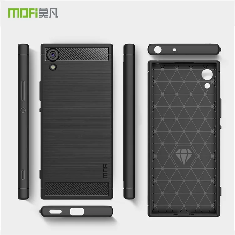 MOFI Carbon Fiber Texture Brushed Soft TPU Case for Sony Xperia XA1 / Xperia Z6 - Black