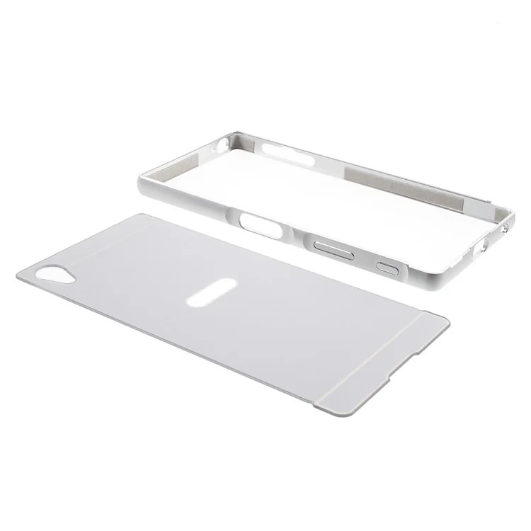 Aluminum Alloy Bumper PC Back Shell for Sony Xperia Z5 Premium / Premium Dual - Silver