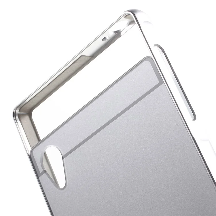 Aluminum Alloy Bumper PC Back Shell for Sony Xperia Z5 Premium / Premium Dual - Silver