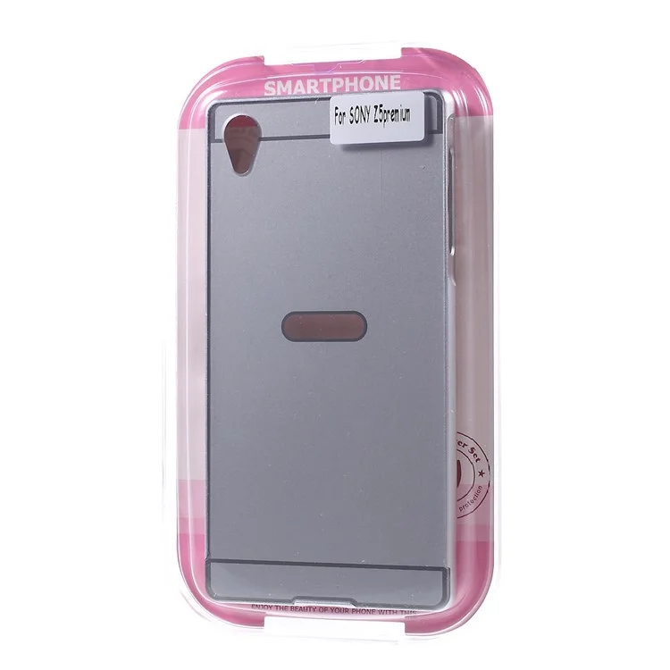 Aluminum Alloy Bumper PC Back Shell for Sony Xperia Z5 Premium / Premium Dual - Silver