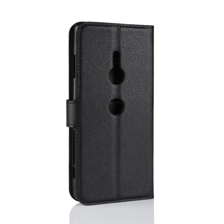 Für Sony Xperia XZ3 Litchi Textur Wallet Stand Leder Hülle Hülle - Schwarz