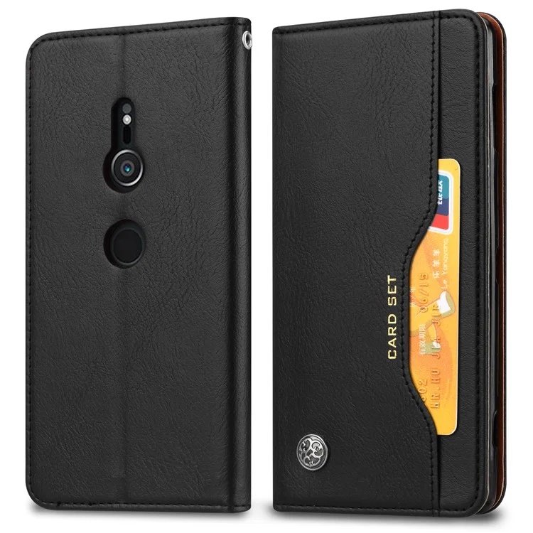 Auto-absorbed PU Leather Case for Sony Xperia XZ3 - Black