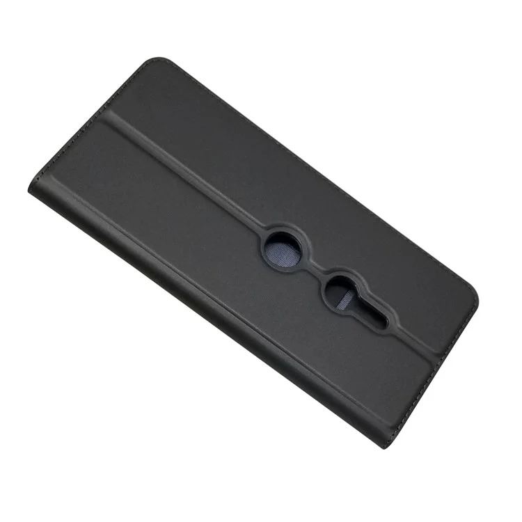 Case de Cuero de Soporte Automático Con Autos Con Ranura Para Tarjetas Para Sony Xperia XZ3 - Negro