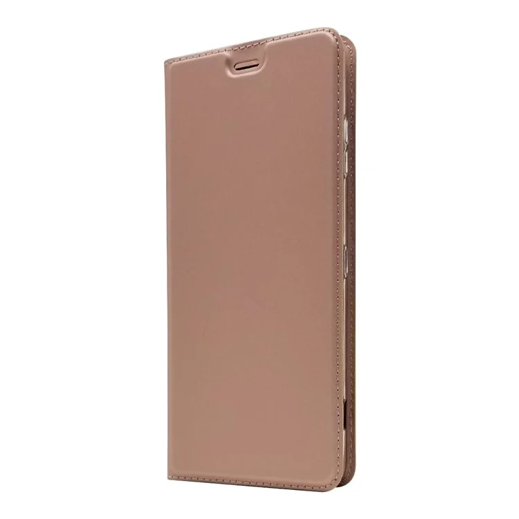 Auto-absorbed Stand Leather Cover with Card Slot for Sony Xperia XZ3 - Rose Gold